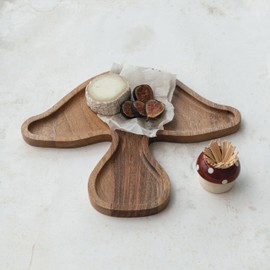 Creative Co-Op Mushroom Shaped Mango Wood Serving Board, Natural