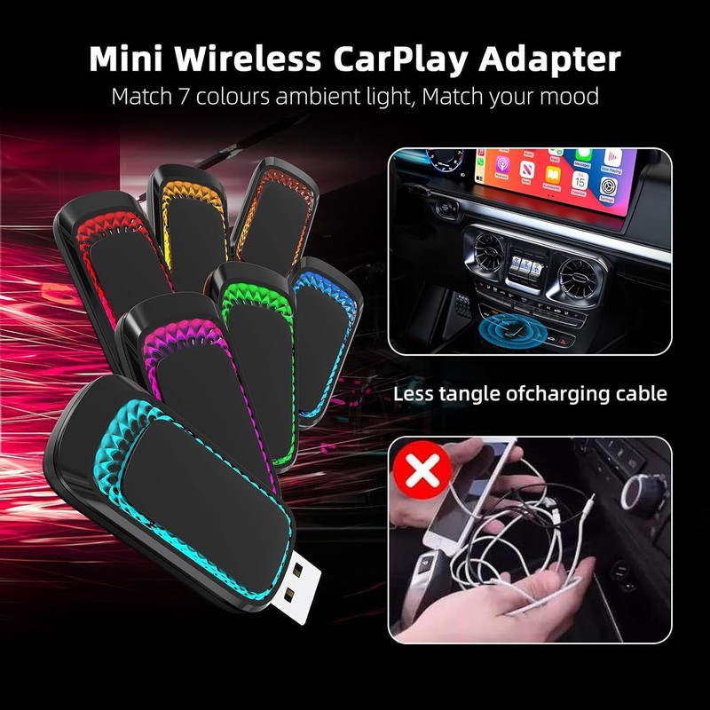 Quanlex Wireless Carplay Adapter and Android Auto Wireless Adapter,2024 Newest