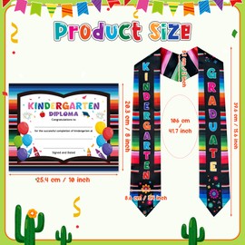 BkeeCten Mexican Kindergarten Graduation Certificates - Mexican Preschool Kindergarten Sash Blank Awards Certificate Graduation Diploma Set Kids' Grad Celebration Achievement Award Congrats Grad Party