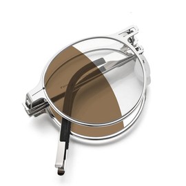 FONEX Photochromic Blue Light Blocking Folding Reading Glasses,Anti UV400 Readers with Magnificatin LH014 (LH018 Brown, 1.5)