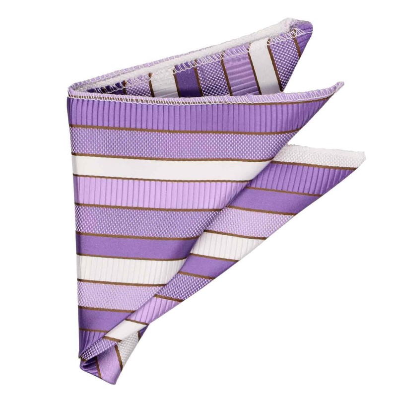 tiemart Pattern Pocket Square (Thistle Purple Douglas Stripe)