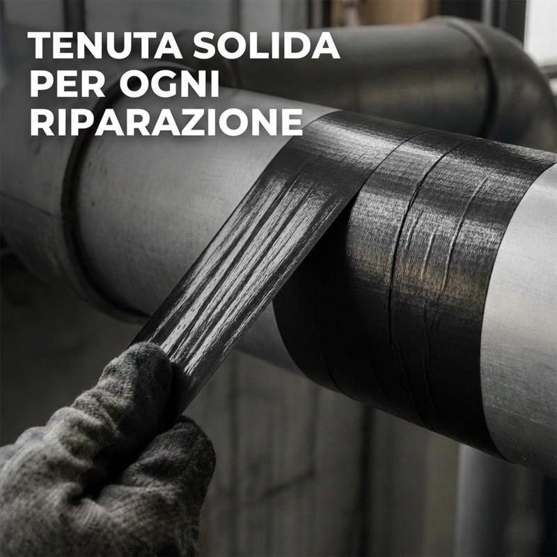 NIPA IT Nastro Americano Telato Nero, 50mm x 25 metri,