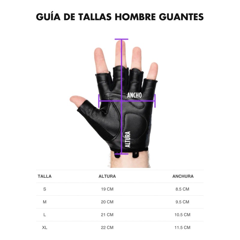 Guantes Cabra Gym Aerofit Negro Mujer Piel