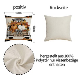Autumn Cushion Cover 45 x 45, Set of 4 Autumn Cushion Covers, Autumn Cushion Cover, Autumn, Autumn Decoration Pumpkin Cushion, Autumn Cushion Pumpkin, Cushion Covers Autumn Decoration
