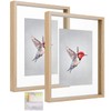 MUYE 11x14 Floating Frame Set of 2,Double Glass Rustic Frame,Display