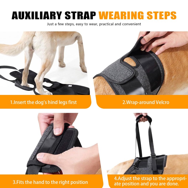 GMHLLES Dog Lifting Harness Leg Support, Adjustable Dog Leg Support,