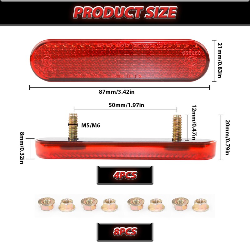 BANTI Reflectors Cat's Eye Rear Reflector Pendant Set for Bicycle