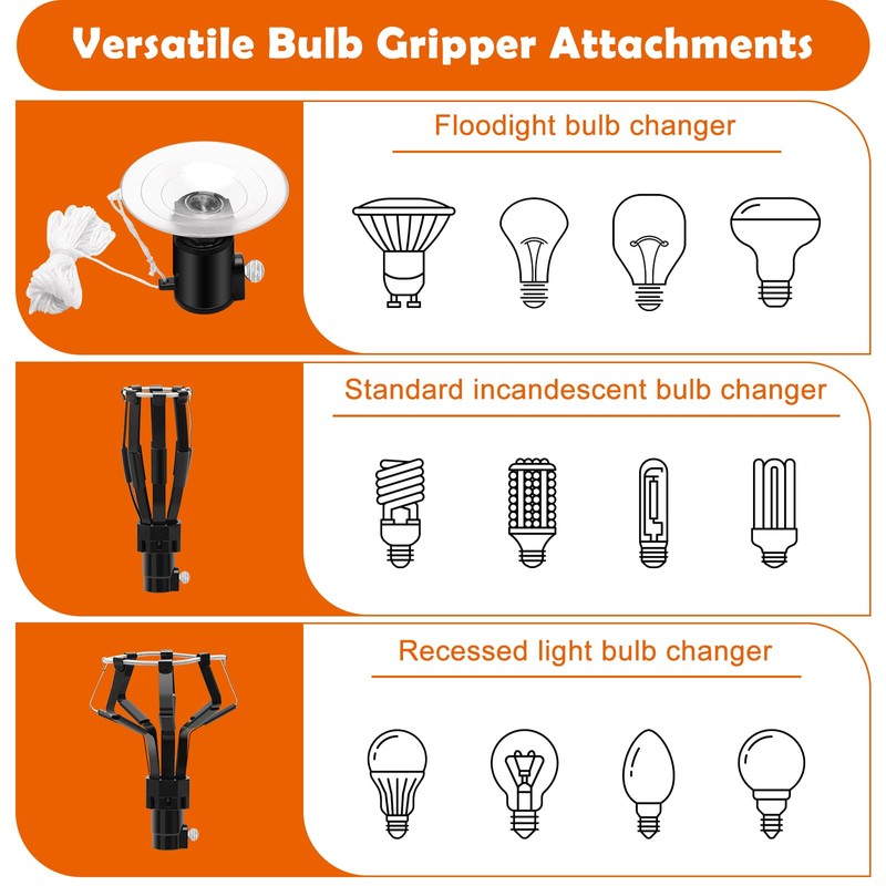 Zhaoyao 12 FT High Ceiling Light Bulb Changer with Pole,