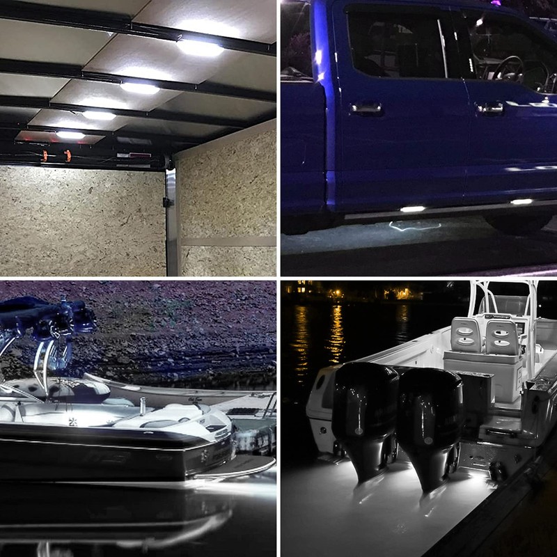 Partsam 4pcs 8" 30Led Utility Strip Light Boat Marine Lights,
