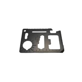 Multifunctional Metal Tool Card - Stainless Steel Bottle Opener, Positioner, Single Point Screwdriver, Can Opener, Protractor, Cutter, Saw, Hex Key Holder Included, Compact Design