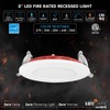 LUXRITE 6-Pack 3 Inch Ultra Thin LED Fire Rated Recessed