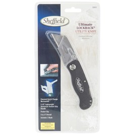 4 Pack Sheffield 12613 Ultimate Lockback Utility Knife - Black