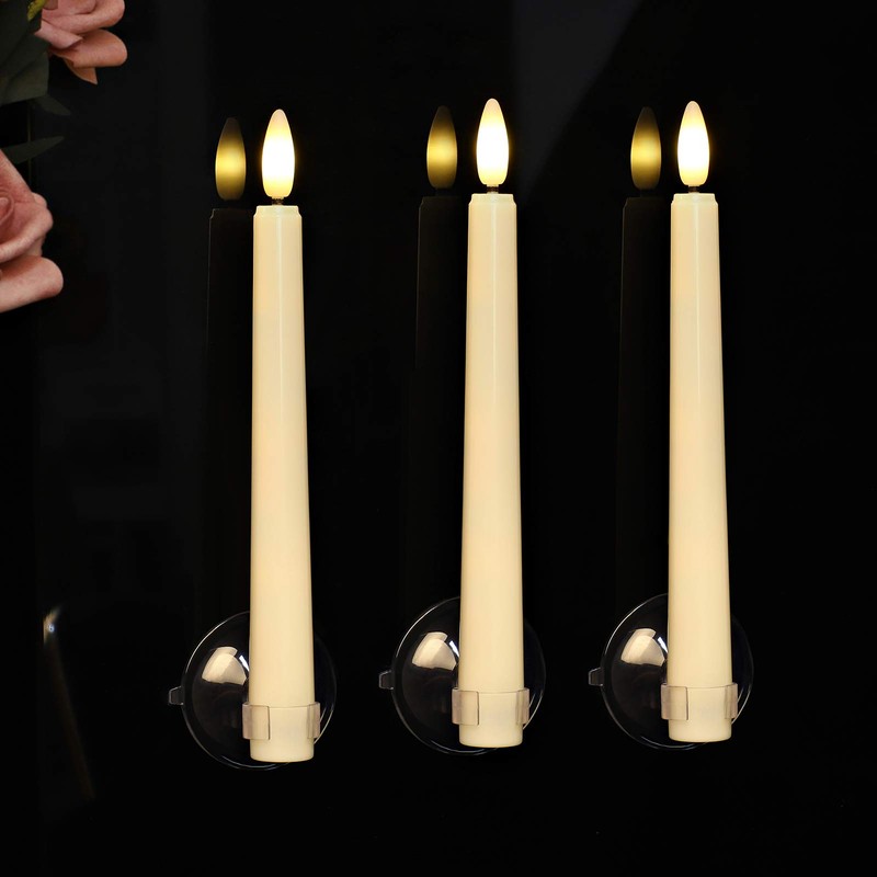 Flameless Taper Candles Flickering with Remote & Timer, Battery Operated