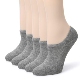 Leotruny Women's Cushion Sweat-absorbent Breathable Soft Athletic No Show Socks (Light Gray, Women shoe size:7-11)