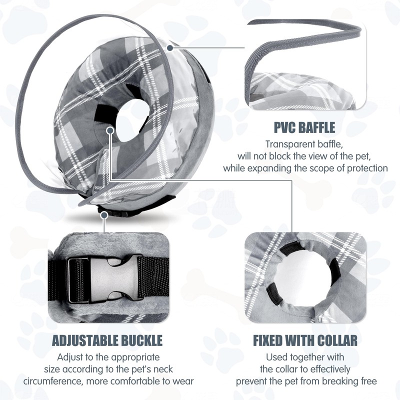 Dog Inflatable Collar, Recovery Collar for Dog, Enhanced Inflatable Dog