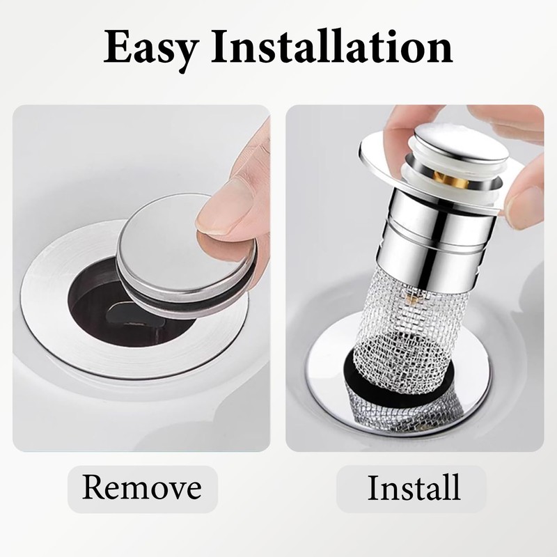 Pack of 2 Stainless Steel Floor Drain Strainer, Stainless Steel