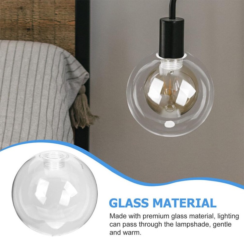 OSALADI Glass Lampshade Replacement 5.90 Inch Clear Globe Lamp Cover