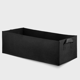 2Pcs Rectangular Garden Grow Bags With Handles, Thickened Fabric Square Planting Planter Pot Containers For Outdoor Indoor Flowers Vegetables Tomatoes Potatoes (Black + Green, 50*30*20cm)