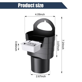 Flygun 1 PC French Fry Holder, Plastic Storage Box, Waterproof Sauce Container, Center Console Organizer, Multifunctional Auto Interior Decoration, Universal for Most Cars, Trucks (Black)