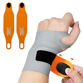 2pcs Muñequera Tunel Carpiano,Muñequera ajustable ultra fina y ligera,Muñequera Ultra-Fina Elástica para Desgarro TFCC para fitness, deportes, tenis, se adapta a ambas manos (Gris)