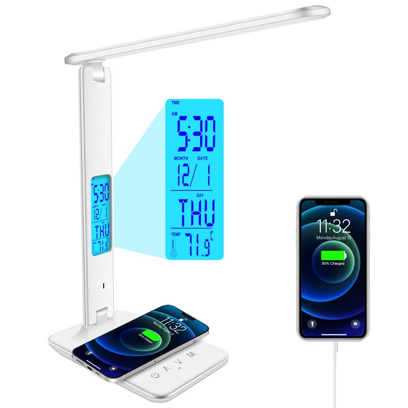 snsok snsok Desk Lamp with Wireless Charger, USB Charging Port,