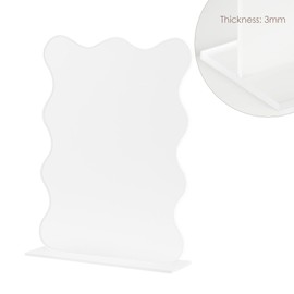 Frosted Acrylic Wave Sign with Stand-10 Pack 5x7 Inch Wavy Shape Acrylic Blank Table Signs and Base, DIY Wedding Table Numbers, Wedding Signage, Events& Parties (Frosted, 5x7 Inch)