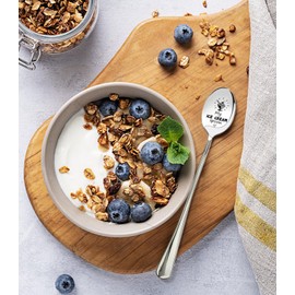 JCHCAMRY My Ice Cream Spoon Engraved Stainless Steel Spoon,Long Handle Coffee Ice Cream Scoops for Women Men Friends Ice Cream Lovers,Birthday Thanksgiving Graduation Housewarming Gifts