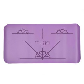 Myga Alignment Yoga Mat - Non-Slip Pads for Additional Cushioning with Knees - Elbows and Hand Support - (66 cm x 34 cm x 5 mm) Purple