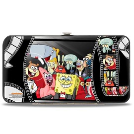 SpongeBob SquarePants unisex adults Buckle-down Hinge - Spongebob Group on Red Carpet Film Strip Wallet, Multicolor, 7 x 4 US