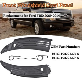 Front Windshield Wiper Cowl Panel Vents Set w/Seals Replacement for Ford F150 2009-2014 Left & Right Side BL3Z-15022A68-A & BL3Z-15022A69-A Mixizap