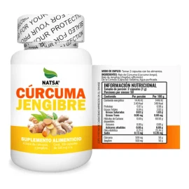 Curcuma Y Jengibre 100 Cápsulas, Calidad Premium Sabor Natural