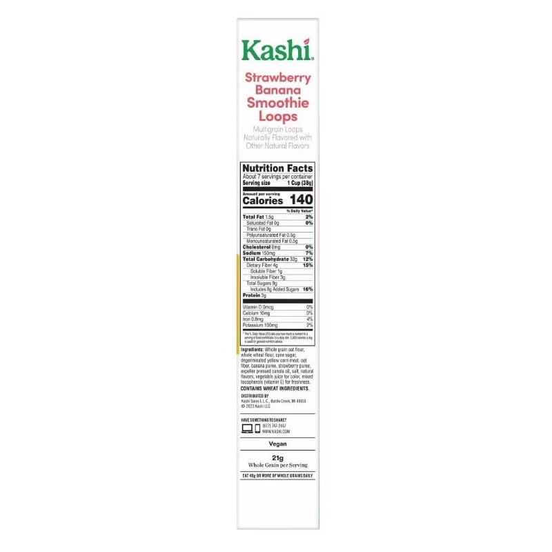 Cold Breakfast Cereal byKashi- Strawberry Banana Smoothie Loops Cereal -