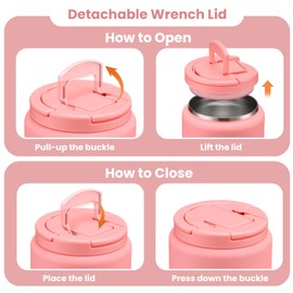 Itslife Thermal Food Container, 760 ml, Stainless Steel Warming Container Food with Spoon, Thermal Lunch Box, Leak-Proof for Hot and Cold, Food Container for Picnics, Schools and Offices, Pink