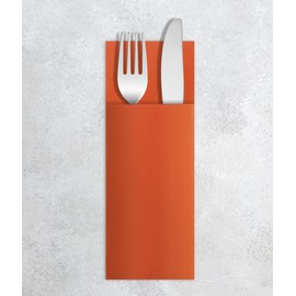 VelaHub Airlaid 50 Cutlery Napkins, High-Quality Disposable Napkins, 32 x 40 cm, Orange
