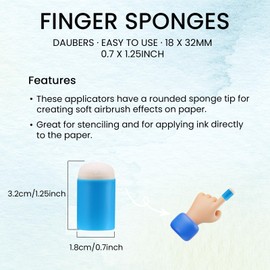 HAUSTGO 40PCS Finger Sponge Daubers W/Storage Case - Great for Applying Ink, Chalk, Paint, and More to Your Projects - Applicator for Stenciling, Sponging, and Creating Detailed Effects