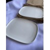 ALESSI white modern porcelain minimalistic Plates 6.5"x5.5” Delta 6 pc