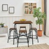 Costway 5PCS Kitchen Counter Height Table Set Bar Table Dining