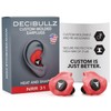 Decibullz - Custom Molded Earplugs, 31dB Highest NRR, Comfortable Hearing
