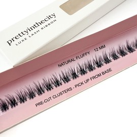 Natural Clusters Lashes, Premium Individual Lash Clusters C-Curl 22 pcs by Pretty In The City (12mm)