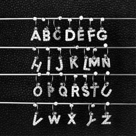 Cupimatch Women's Men's Letter Earrings, Stainless Steel with Initial A to Z, Semicircle Stud Earrings, Nose Stud, Ear Piercing with Alphabet Jewellery for Men, Women, Silver Gold, Stainless Steel