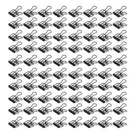 80Pcs Hollow Binder Clips 0.7in Sturdy Metal Hollow Out Strong Clamping Paper Clamps for Home Office Study Black