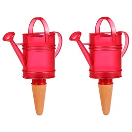 Scheurich Nelly Water Dispenser, 2 x Red, 110 ml Capacity, Watering Ball Small with Clay Base, Water Dispenser Plants and Flowers, Terracotta Handle
