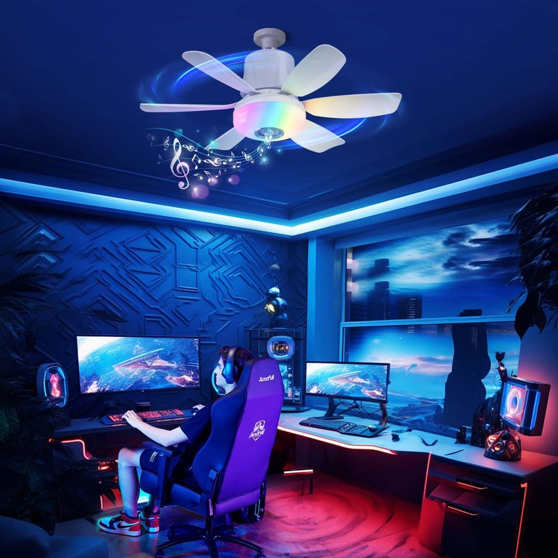 Flarouch 4 in 1 Socket Fan Light with Remote, 18.5