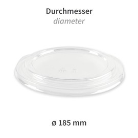 FRANZ MENSCH NatureStar Organic Lids for Salad Bowls Caesar | rPET, Diameter: 18.5 cm, Transparent, Cardboard, Disposable Lids for Salad Bowls, Transparent Lids, Pack of 300