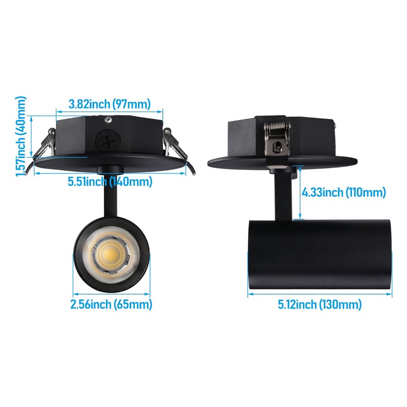LEONLITE 2-Pack 5CCT LED Ceiling Spotlight with Included Junction Box