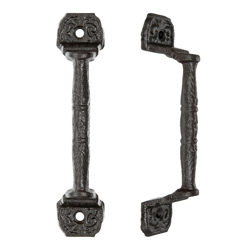 2 Packs 5.51" Dark Brown Barn Door Handles, Cast Iron