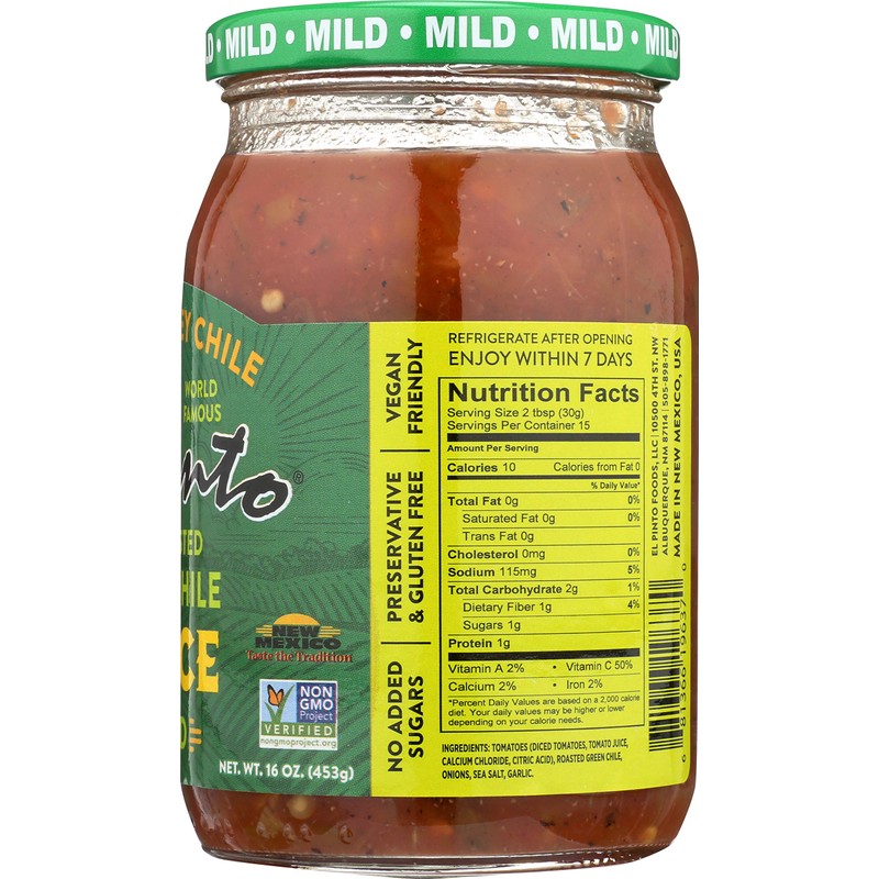 El Pinto Green Chile Sauce, Mild, 16 Ounce (Pack of