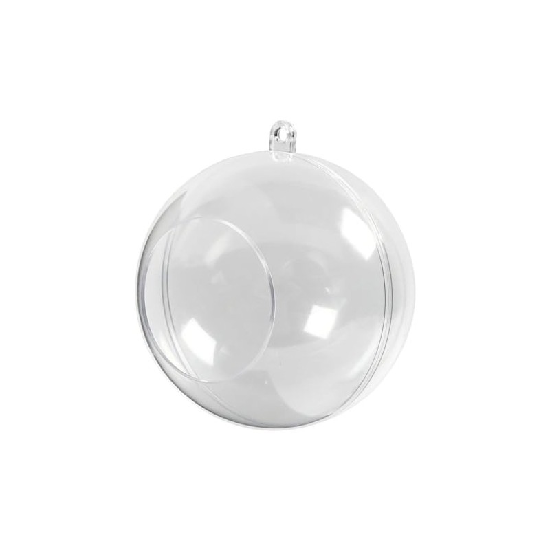 Creativ e 52139 Baubles with Opening, Transparent, 8 cm Diameter,