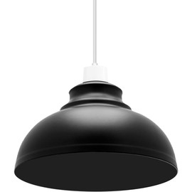 LEDSone Industrial Black Ceiling Pendant Light Shades, 29cm Retro Vintage Style Curvy Dome Shaped Pendant Lamp Shade for Pendant Ceiling Lights