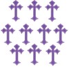 Gothic Cross Iron-on Patches, Purple Decorative Appliques for Clothes and
